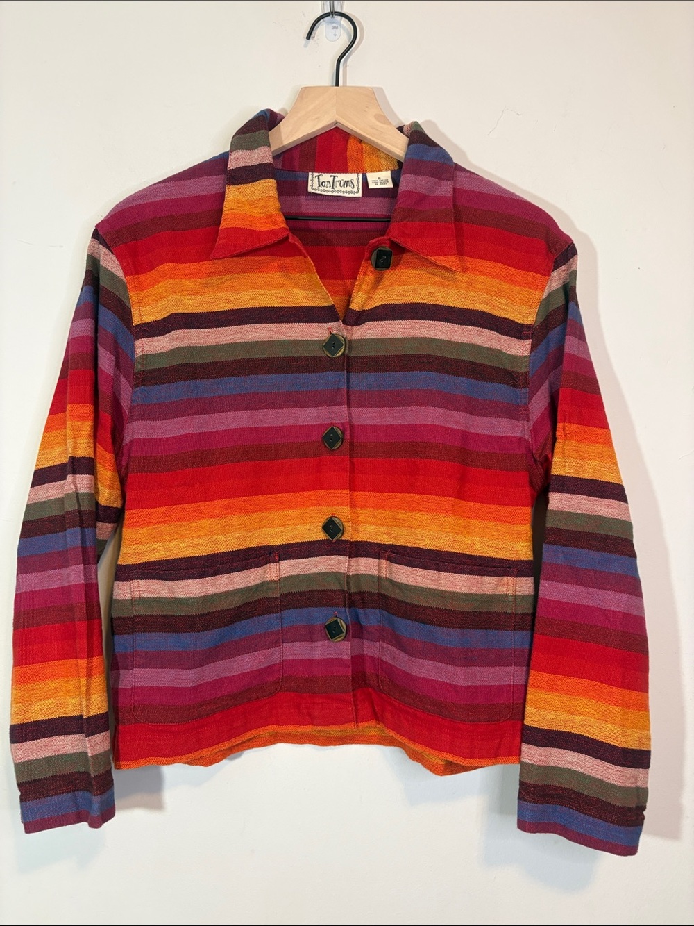 Muted Raimbow Stripe Sepia Sunset 90s 2000s Y2K Era TanTrums Sedona Button Down
